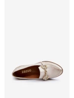 Dámské kožené mokasíny s ozdobou Zazoo 2880 Zlaté