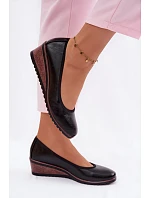 Dámské polobotky na platformě model 22100033 Černé - VINCEZA Dámské polobotky na platformě model 22100033 Černé - VINCEZA