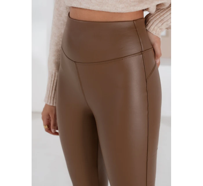 Dámské voskované legíny světle hnědé model 21971279 - Dstreet