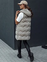 Dámská prošívaná vesta s kapucí TAMIRA béžová FashionStreet TY4528