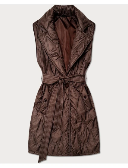 Pikowana kamizelka z paskiem Goodlookin czekoladowa (B8603-14) Pikowana kamizelka z paskiem Goodlookin czekoladowa (B8603-14)