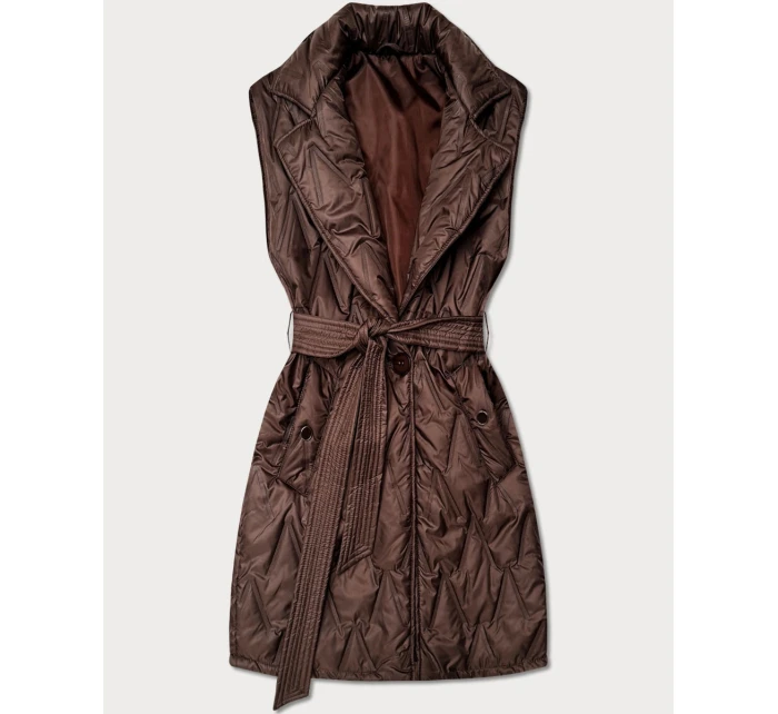 Pikowana kamizelka z paskiem Goodlookin czekoladowa (B8603-14) Pikowana kamizelka z paskiem Goodlookin czekoladowa (B8603-14)