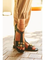 Elegantní Dámské Sandály S Ozdobnými  Černé model 21665206 - S.Barski