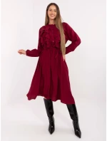 Sukienka MI SK model 21768579 bordowy - FPrice Sukienka MI SK model 21768579 bordowy - FPrice