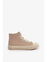 Dámské Zateplené Tenisky z Eko Kůže Béžové Big Star