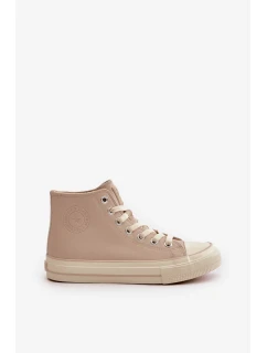 Dámské Zateplené Tenisky z Eko Kůže Béžové Big Star