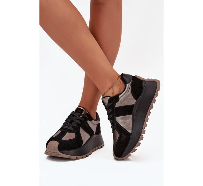 Dámské semišové tenisky na platformě Big Star HI-POLY SYSTEM – černé Dámské semišové tenisky na platformě Big Star HI-POLY SYSTEM – černé