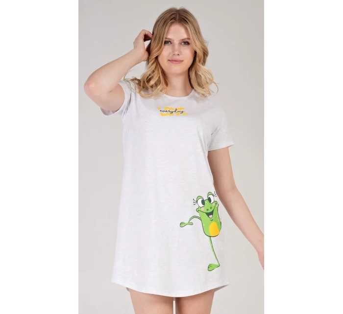 Dámská noční košile s krátkým rukávem Frog Dámská noční košile s krátkým rukávem Frog