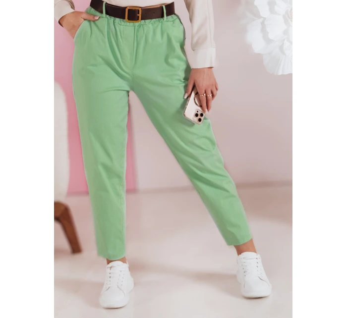Dámské volnočasové kalhoty s páskem SOFELIA světle zelená FashionStreet UY2506