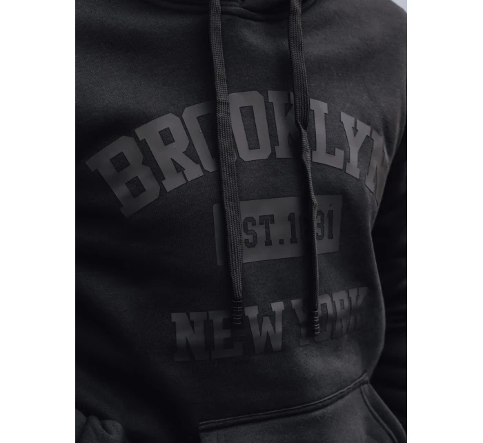 Pánská zateplená mikina s potiskem černá model 21992979 - Dstreet