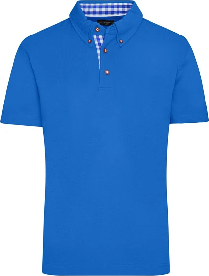 Daiber JN 716 Pánské piqué polo v tradičním krojovém stylu 02.0716 royal/royal white