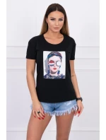 Dámská grafická halenka černá