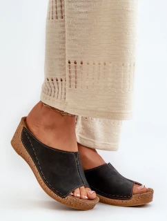 Pohodlné Dámské Sandály Na Klínku Inblu NG000002 Černé