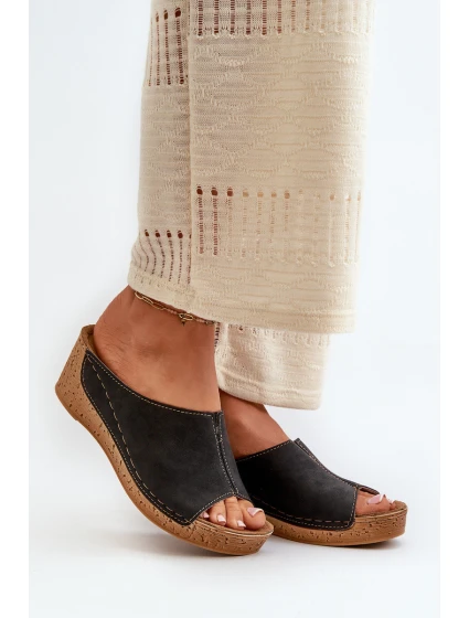 Pohodlné Dámské Sandály Na Klínku Inblu NG000002 Černé