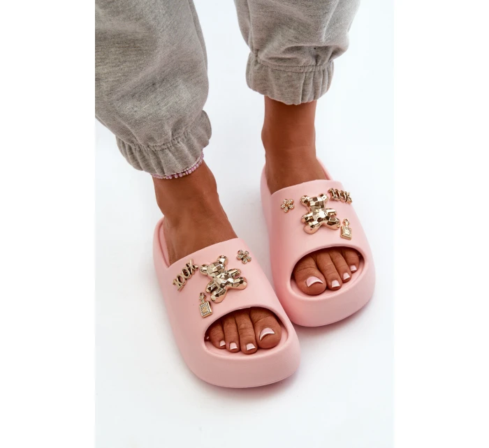 Dámské lehké pěnové žabky s ozdobami růžové Orchia Dámské lehké pěnové žabky s ozdobami růžové Orchia