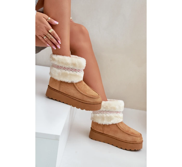 Dámské Sněhule Na Platformě S Kožešinou A Vzorem Camel model 21678814 - Boto Dámské Sněhule Na Platformě S Kožešinou A Vzorem Camel model 21678814 - Boto
