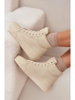 Zateplené dámské tenisky na platformě Big Star OO274795 Béžové Zateplené dámské tenisky na platformě Big Star OO274795 Béžové