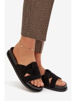 Dámské pantofle Eko semiš s pásky Černé model 21918922 - Boto