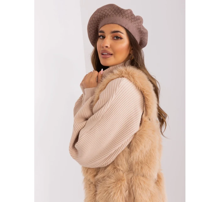 Czapka AT CZ model 18997554 brązowy - FPrice Czapka AT CZ model 18997554 brązowy - FPrice