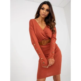 Dámské šaty TW SK BE BQ183 .19 tmavě oranžová - FPrice Dámské šaty TW SK BE BQ183 .19 tmavě oranžová - FPrice