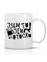 JSEM TU JEN NA OTOČKU - klasický bílý keramický hrníček 300 ml