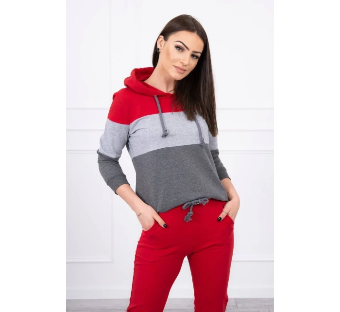 Barevná pruhovaná sada červená+šedá Barevná pruhovaná sada červená+šedá