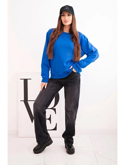 Dámská mikina z  materiálu s kulatým výstřihem bílá model 21718753 - K-Fashion