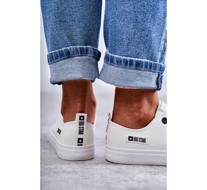 Dámské nízké kožené tenisky Big Star model 21594429 Bílé - Big Star Shoes Dámské nízké kožené tenisky Big Star model 21594429 Bílé - Big Star Shoes