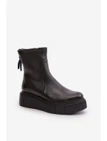model 21669377 Dámské Kožené Botky Na Platformě Černé - Zazoo model 21669377 Dámské Kožené Botky Na Platformě Černé - Zazoo