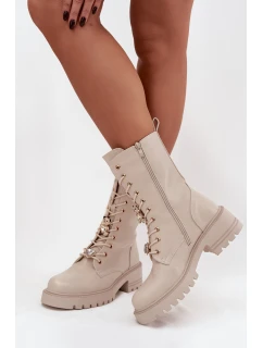 Dámské workery s přezkami Medvídek Srdce Béžové model 21744660 - Boto