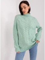 Sweter AT SW  mietowy model 19034342 - FPrice