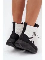 Dámské sněhule na zip Big Star – bílo/černé