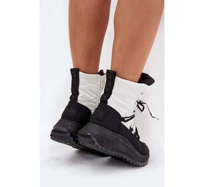 Dámské sněhule na zip Big Star – bílo/černé