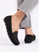 Pohodlné mokasíny dámské černé bez podpatku Pohodlné mokasíny dámské černé bez podpatku