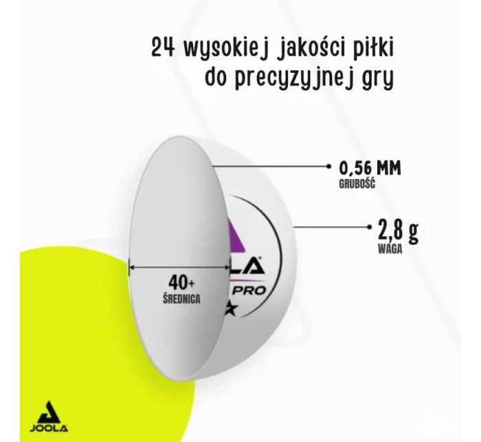 JOOLA PRO 3 STAR MÍČKY NA STOLNÍ TENIS 24KS BÍLÉ JOOLA PRO 3 STAR MÍČKY NA STOLNÍ TENIS 24KS BÍLÉ