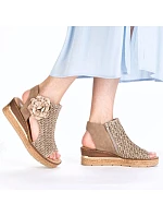 Dámské pohodlné sandály s pletenou platformou béžové Rieker 63791-60 Dámské pohodlné sandály s pletenou platformou béžové Rieker 63791-60