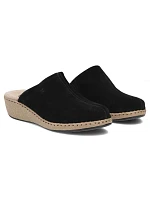 Kožené žabky na platformě černé Filippo DK7567