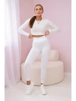 Pruhované legíny bílý