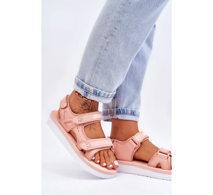 Dámské sportovní sandály na platformě Big Star LL274788 Růžové Dámské sportovní sandály na platformě Big Star LL274788 Růžové