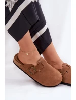 Semišové Klapky Chodaky Dámské S Přezkou Big Star RR274A387 Hnědé