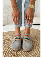 Kožené semišové dámské polobotky Vinceza 95377 Šedé