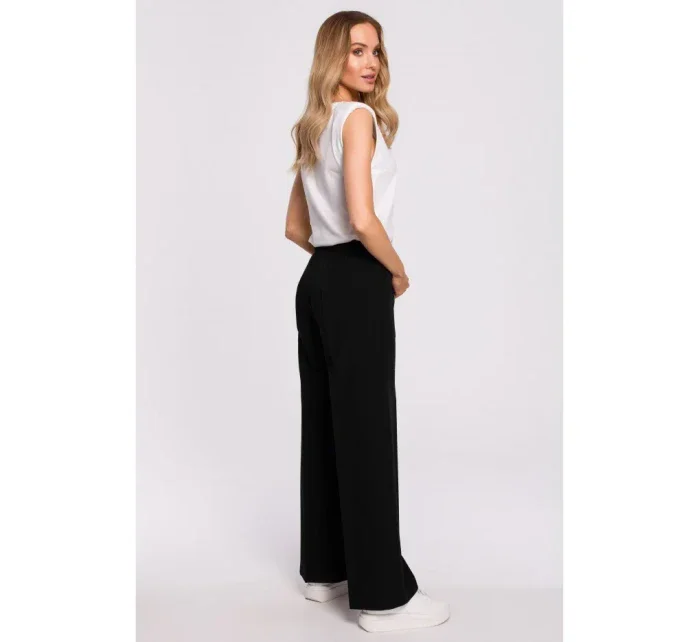 model 18003320 Kalhoty s rozšířenými nohavicemi černé - Moe model 18003320 Kalhoty s rozšířenými nohavicemi černé - Moe
