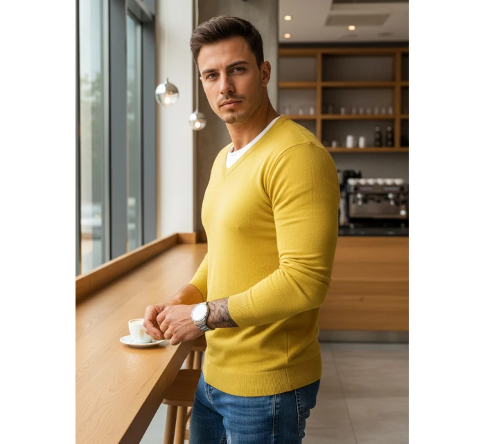 Pánský žlutý svetr FashionStreet WX1918
