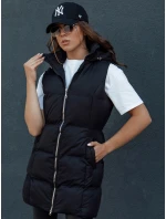 Dámská prošívaná dlouhá vesta VIANA černá FashionStreet TY4504