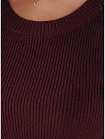 Dámský žebrovaný svetr vínová Dstreet model 21990948 - FashionStreet