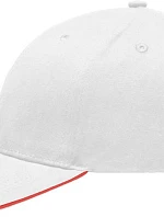 Daiber MB 6541 Lehce broušená 6 panelová sandwich kšiltovka 03.6541 white/red