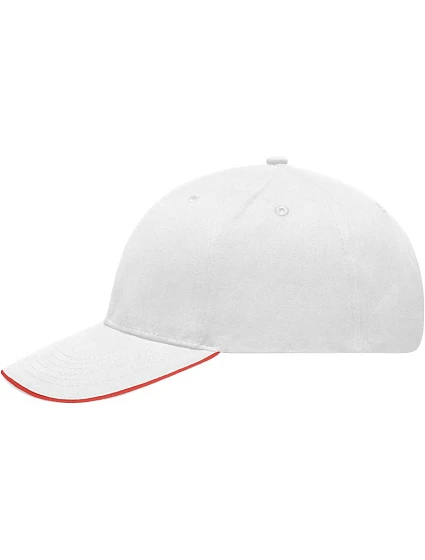 Daiber MB 6541 Lehce broušená 6 panelová sandwich kšiltovka 03.6541 white/red
