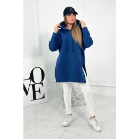 Zateplená mikina s bočními rozparky z džínoviny