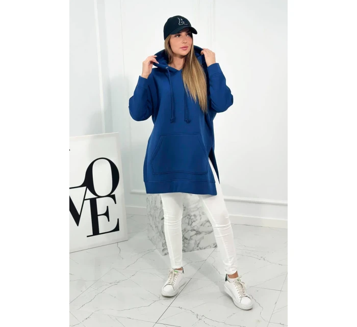 Zateplená mikina s bočními rozparky z džínoviny Zateplená mikina s bočními rozparky z džínoviny