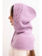 Dámská čepice s kapucí a pleteným model 21731164 světle fialová - K-Fashion Dámská čepice s kapucí a pleteným model 21731164 světle fialová - K-Fashion